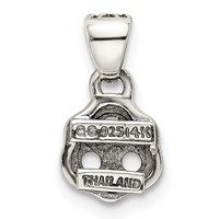 Sterling Silver Antiqued Pendant with 14K 3-stone with Diamond Mother's view 4
