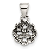 Sterling Silver Antiqued Pendant with 14K 4-stone with Diamond Mother's view 4