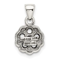 Sterling Silver Antiqued Pendant with 14K 5-stone with Diamond Mother's view 4