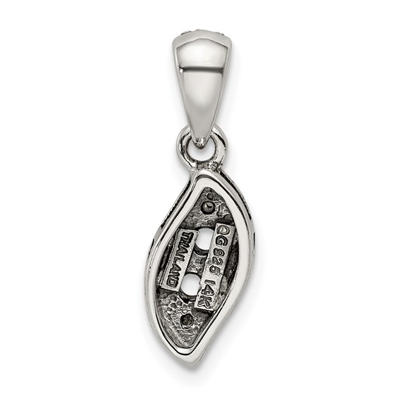 Sterling Silver & 14k Birthstone and Diamond Mother's Pendant Semi-Mount