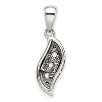 Sterling Silver Antiqued Pendant with 14K 3-stone with Diamond Mother's view 4