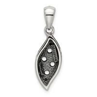 Sterling Silver Antiqued Pendant with 14K 4-stone with Diamond Mother's view 4