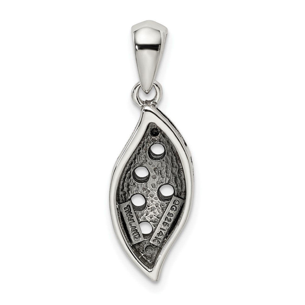 Sterling Silver Antiqued w/14k 5-stone w/Diamond Mothers Pendant Semi-Mount (QMPD40/5)
