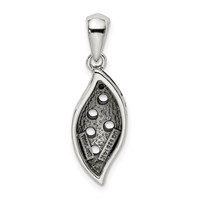 Sterling Silver Antiqued Pendant with 14K 5-stone with Diamond Mother's view 4