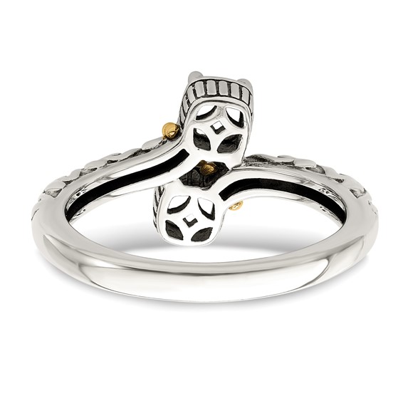 Sterling Silver and 14k Birthstone Mother's Ring