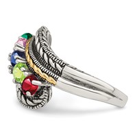 Sterling Silver Antiqued Ring with 14K 5-stone Mother's view 4