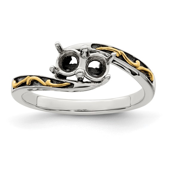 Sterling Silver and 14k Birthstone Mother's Ring                              