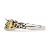 Sterling Silver Antiqued Ring with 14K 4-stone Mother's view 4