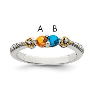 Birthstone and Diamond Mother's Ring Semi-Mount