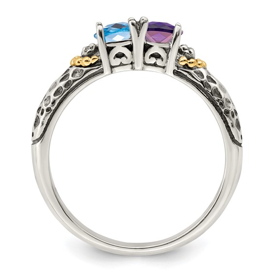 Birthstone and Diamond Mother's Ring