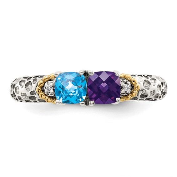 Birthstone and Diamond Mother's Ring