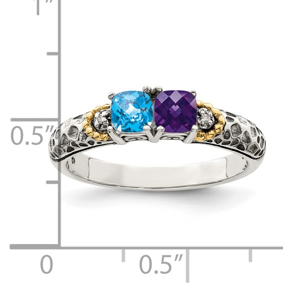 Birthstone and Diamond Mother's Ring