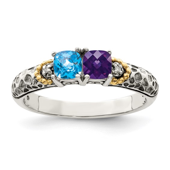 Birthstone and Diamond Mother's Ring