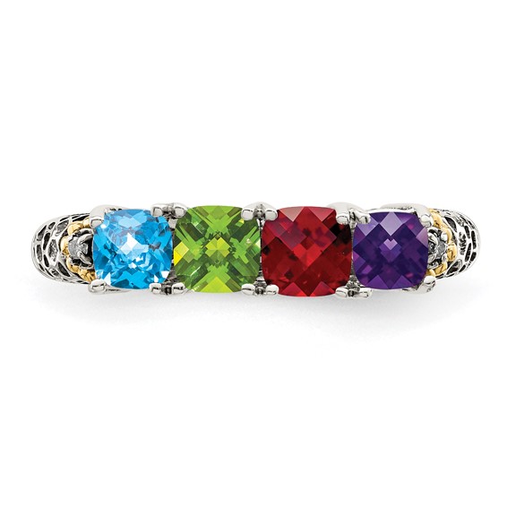 Birthstone and Diamond Mother's Ring Semi-Mount      