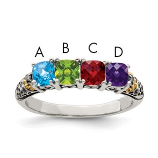 Birthstone and Diamond Mother's Ring Semi-Mount      