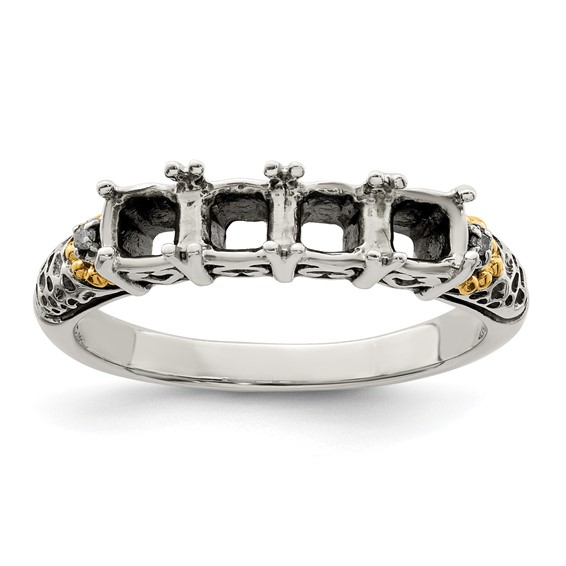 Birthstone and Diamond Mother's Ring Semi-Mount      