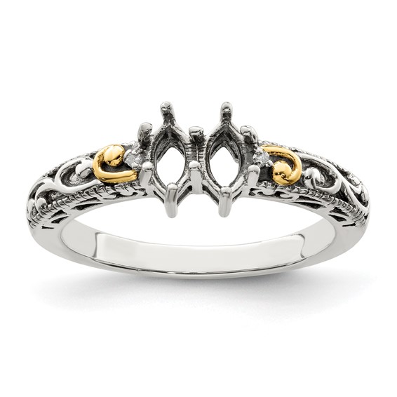 Birthstone and Diamond Mother's Ring Semi-Mount      