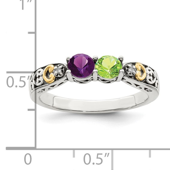 Birthstone and Diamond Mother's Ring