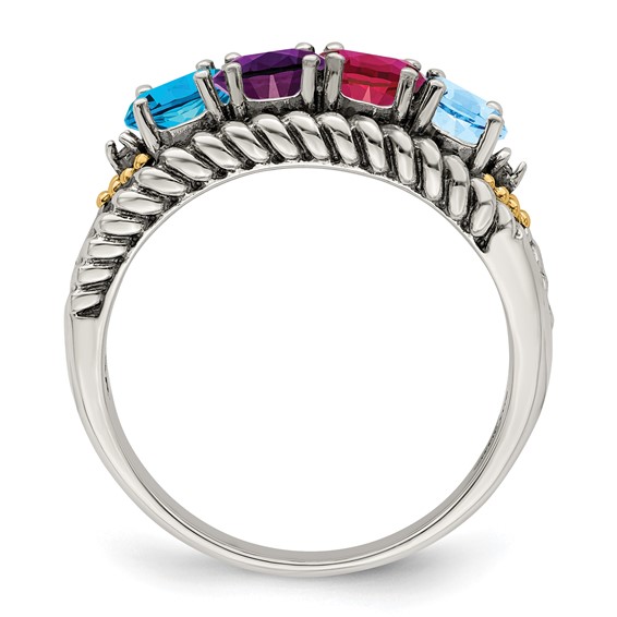 Birthstone and Diamond Mother's Ring Semi-Mount      