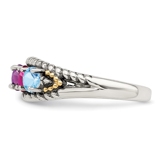 Birthstone and Diamond Mother's Ring Semi-Mount      