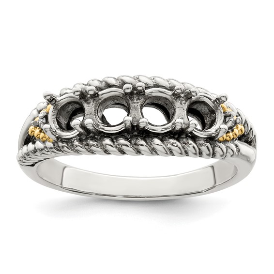 Birthstone and Diamond Mother's Ring Semi-Mount      