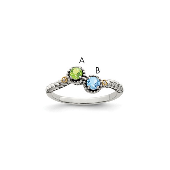 Birthstone and Diamond Mother's Ring
