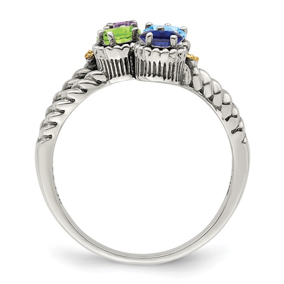 Birthstone and Diamond Mother's Ring Semi-Mount      