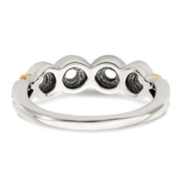 Sterling Silver Antiqued Ring with 14K 4-stone with Diamond Mother's view 5