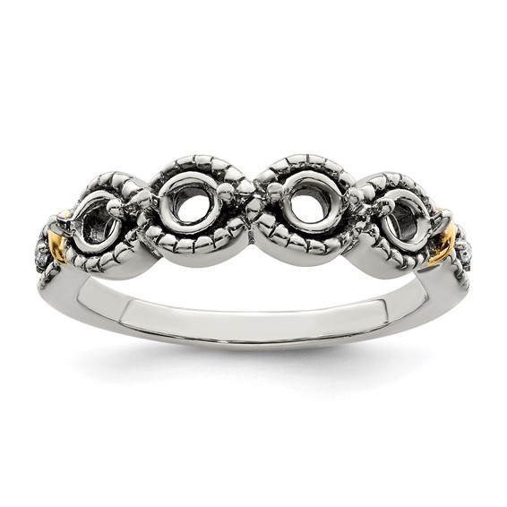 Birthstone and Diamond Mother's Ring Semi-Mount      