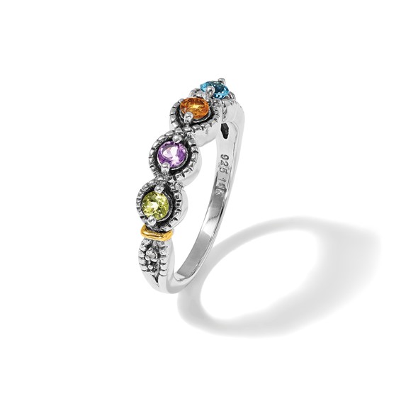 Birthstone and Diamond Mother's Ring Semi-Mount      