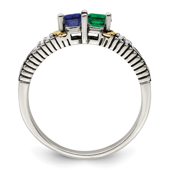 Birthstone and Diamond Mother's Ring