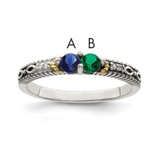 Birthstone and Diamond Mother's Ring