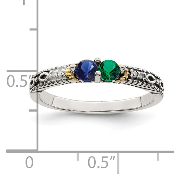 Birthstone and Diamond Mother's Ring
