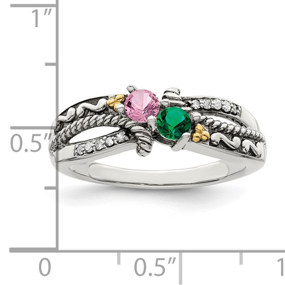 Birthstone and Diamond Mother's Ring
