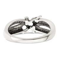 Sterling Silver Antiqued Ring with 14K 3-stone with Diamond Mother's view 5
