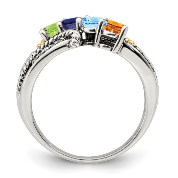 Birthstone and Diamond Mother's Ring Semi-Mount      