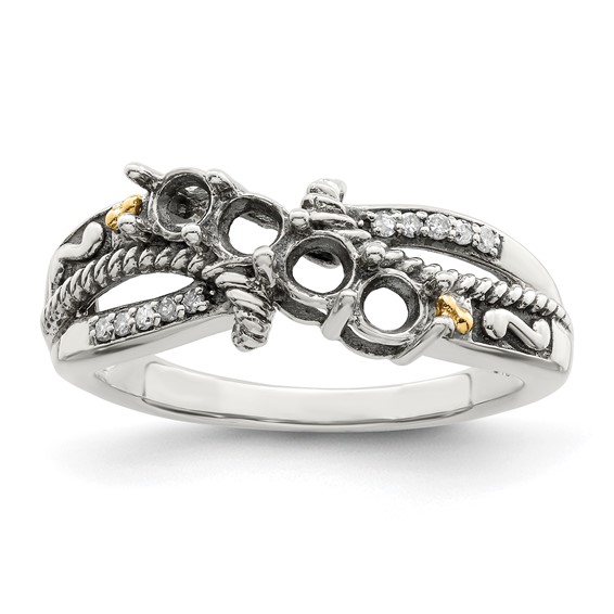 Birthstone and Diamond Mother's Ring Semi-Mount      