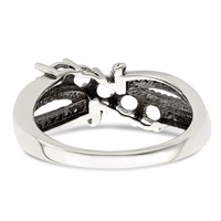 Sterling Silver Antiqued Ring with 14K 5-stone with Diamond Mother's view 5
