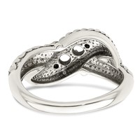 Sterling Silver Antiqued Ring with 14K 2-stone with Diamond Mother's view 5