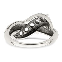 Sterling Silver Antiqued Ring with 14K 5-stone with Diamond Mother's view 5