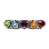 Sterling Silver Antiqued Ring with 14K 5-stone Mother's view 5