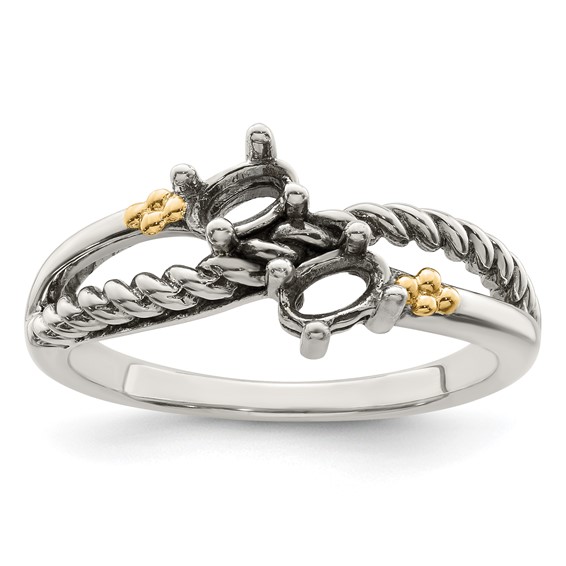 Sterling Silver and 14k Birthstone Mother's Ring