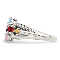 Sterling Silver Antiqued Ring with 14K 4-stone Mother's view 4