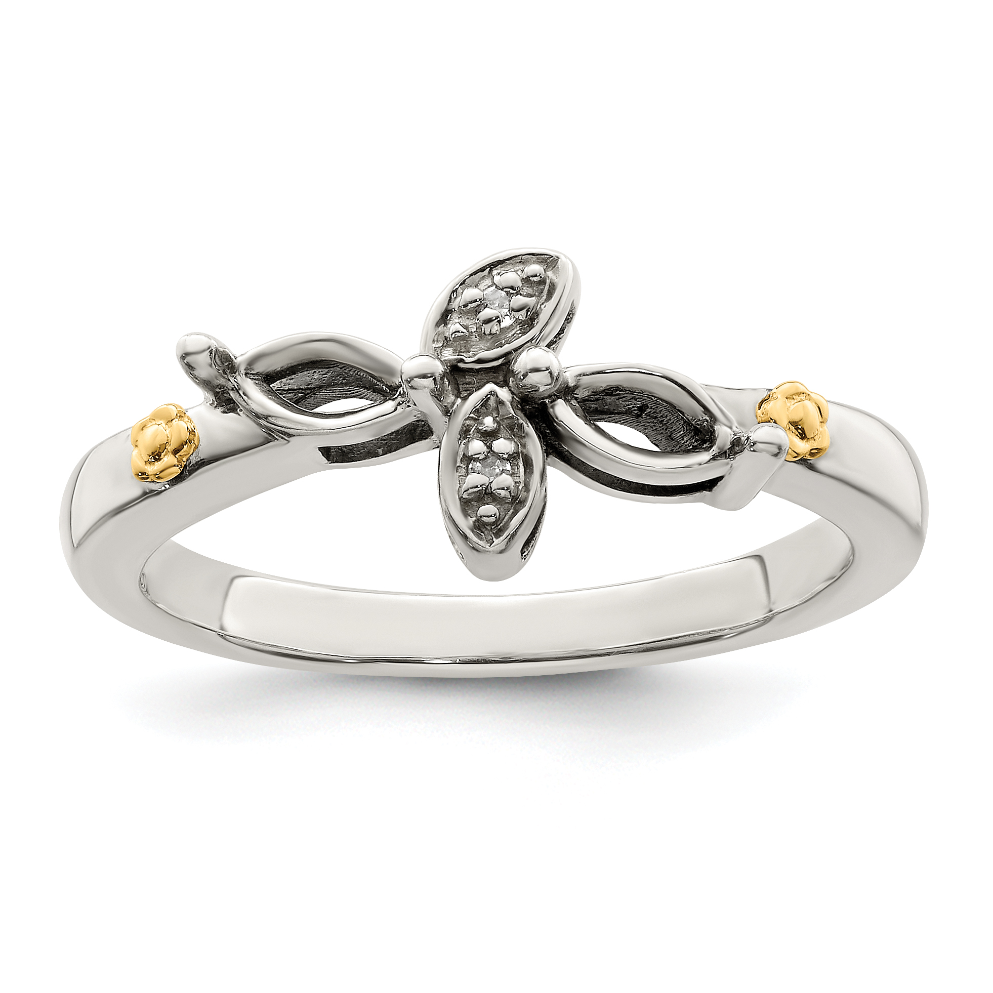 Plata envejecida con 14k 2 piedras con diamante anillo madre semi-montaje QMR45/2 - Imagen 11 de 15