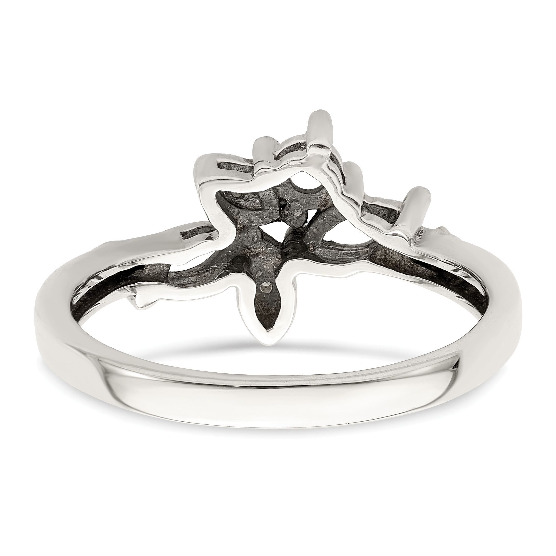 Silber Antik mit 14k 3 Stein mit Diamant Mutterring Halbmontierung QMR45/3 - Bild 13 von 15