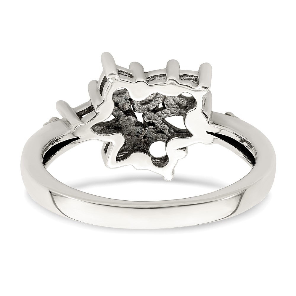 Sterling Silver Antiqued w/14k 5-stone w/Diamond Mother's Ring Semi-Mount (QMR45/5-7)