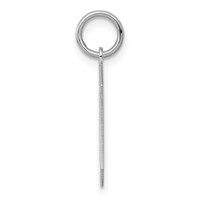 Sterling Silver Rhodium-plated Polished Number 0 Charm view 2