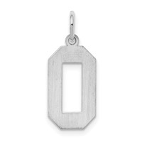 Sterling Silver Rhodium-plated Polished Number 0 Charm view 4