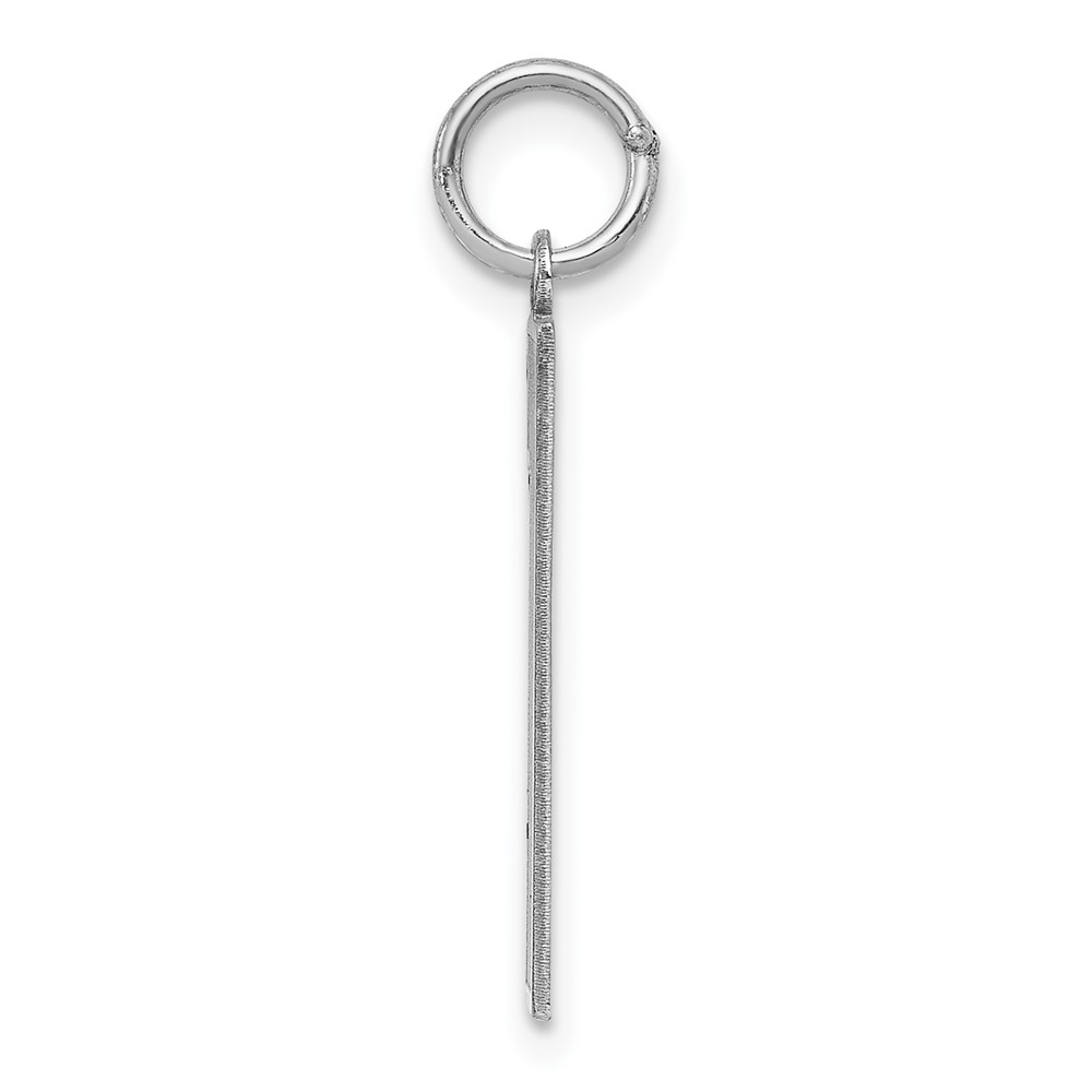 Sterling Silver/Rhodium-plated Polished Number 1 Charm (QMS01)