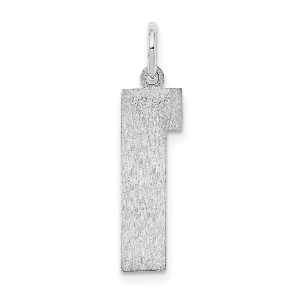 Sterling Silver/Rhodium-plated Polished Number 1 Charm (QMS01)